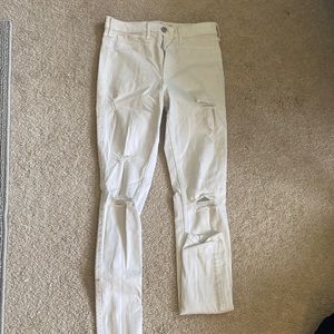 Hollister White High Rise Super Skinny Jeans. Size 3L.